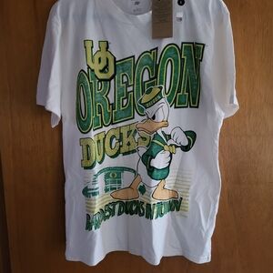 Hollister White and Green Graphic Tee